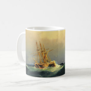 Mug Un bateau à vapeur dans une tempête dans l'océan A