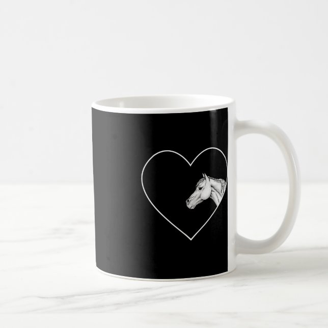 Mug Un Beau Cheval Blanc Pour L'Équitation Filles Coeu (Droite)