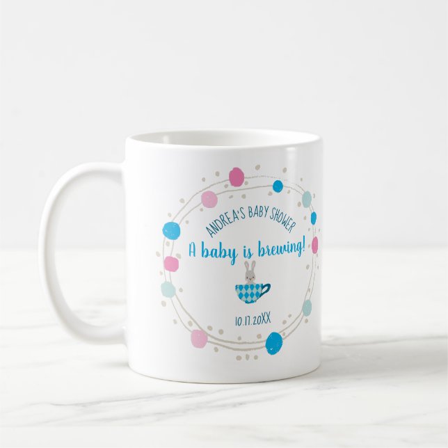Mug Un bébé brasse Blue Teacup Baby Boy Shower (Gauche)