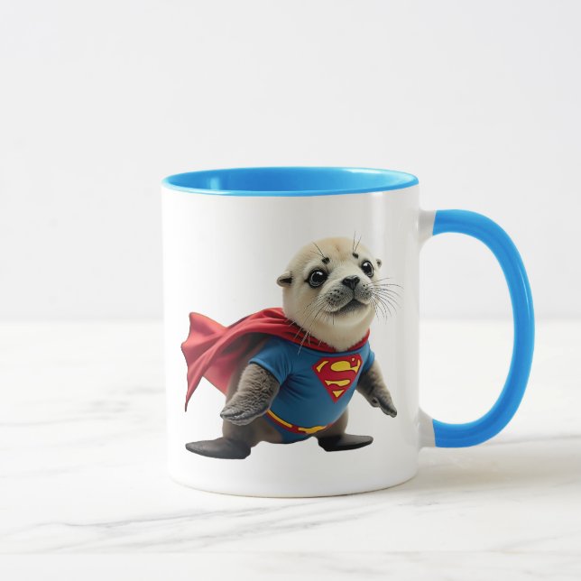 Mug Un bébé phoque super-héros. (Droite)