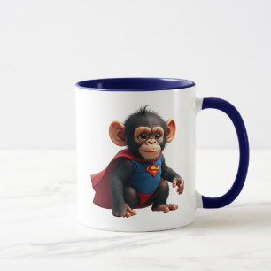 Mug Un bébé singe super-héros avec sa cape.