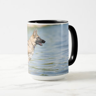 Mug Un berger allemand se jette dans l'eau