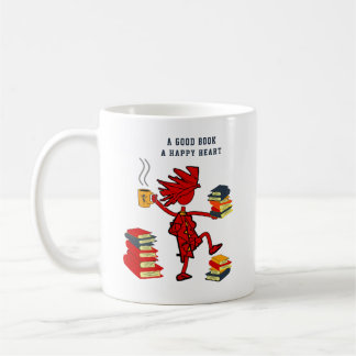 Mug Un Bon Livre Une Bande De Coeur Heureuse Dans Les