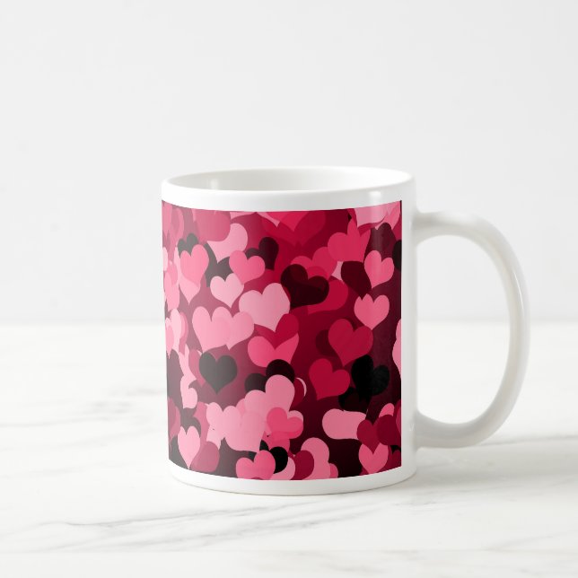 Mug Un bon nombre de coeurs roses, motif mignon (Droite)