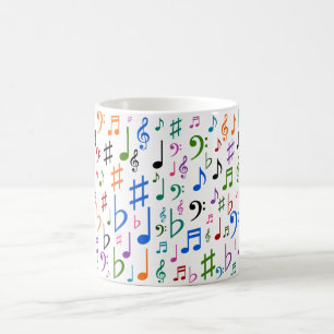 Mug Un bon nombre de notes musicales et de symboles