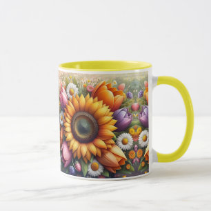 Mug Un bouquet de fleurs printanières.