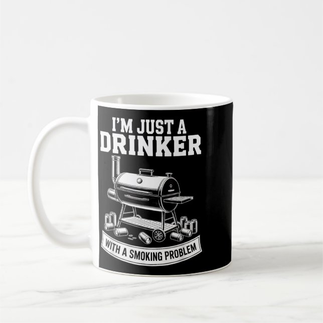 Mug Un Buveur Avec Un Problème De Fumeur Grillant Des  (Gauche)