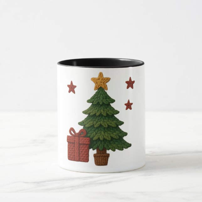 Mug Un cadeau d'arbre tricoté mignon (Centre)