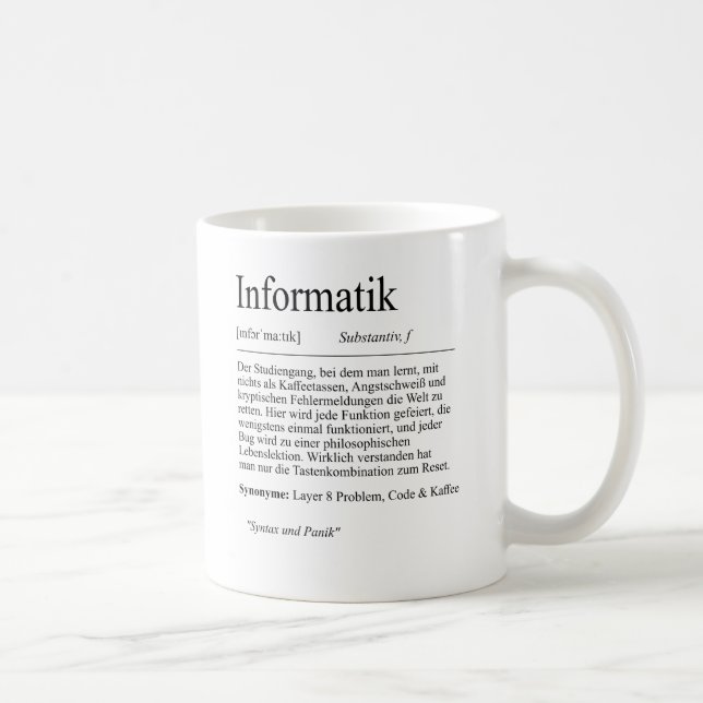 Mug Un cadeau d'informatique, étudiants (Droite)