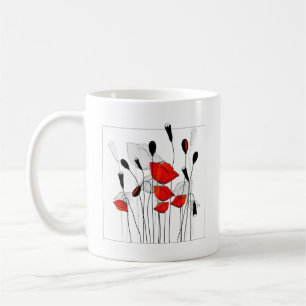 Mug Un cadre de pavots rouges