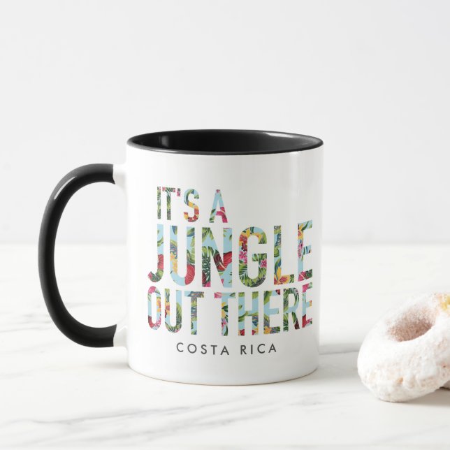 Mug Un café souvenir du Costa Rica dans la jungle (Avec donut)