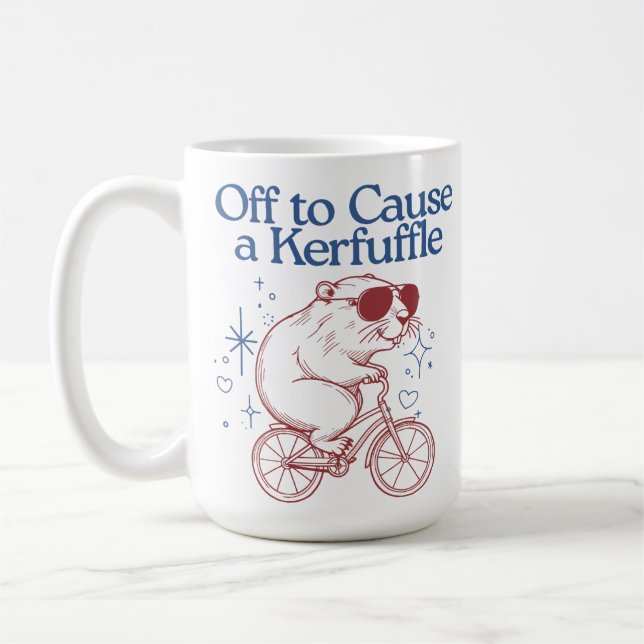 Mug Un castor amusant à Kerfuffy sur un vélo (Gauche)