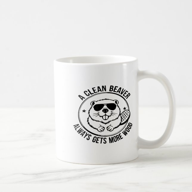 Mug Un castor propre obtient toujours plus de bois Adu (Droite)