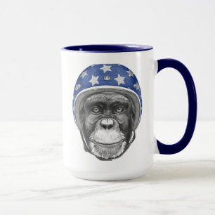 Mug Un cavalier de moto de chimpanzé