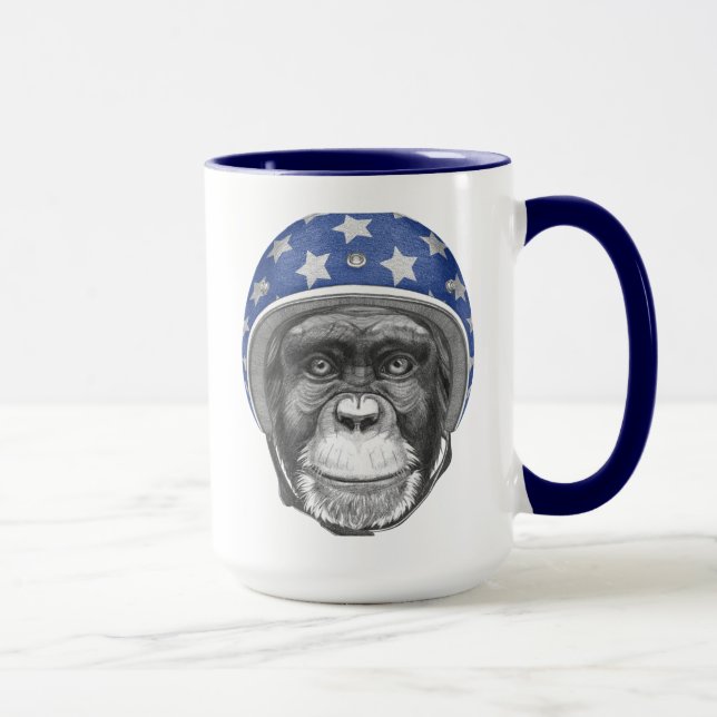 Mug Un cavalier de moto de chimpanzé (Droite)