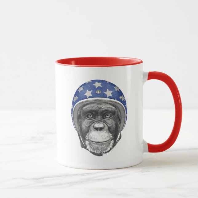 Mug Un cavalier de moto de chimpanzé (Droite)