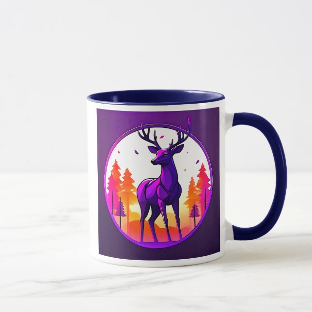 Mug Un cerf dans un paysage d'automne. (Droite)