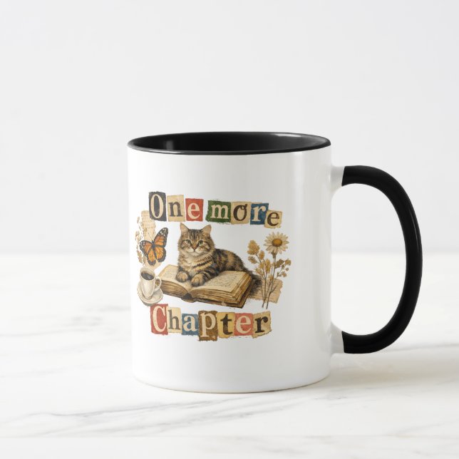 Mug Un chapitre de plus - Chat de lecture cosy (Droite)