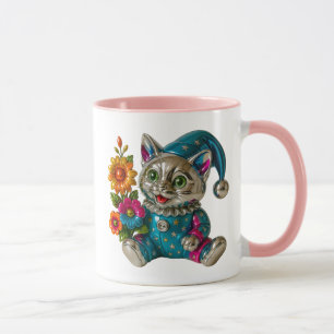 Mug Un chat rigolo vous offre des fleurs
