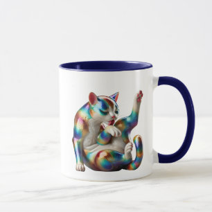Mug Un chat stylisé en 3D et couleurs métallisées.