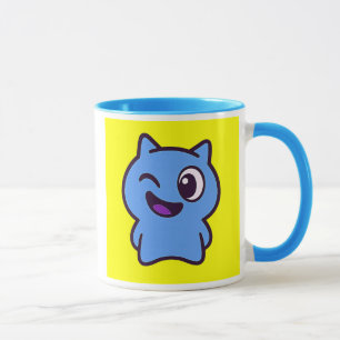 Mug Un chat stylisé style BD fait un clin d'œil.