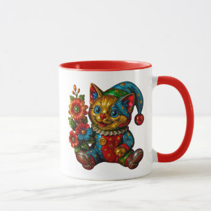 Mug Un chaton mignon avec bouquet de fleurs