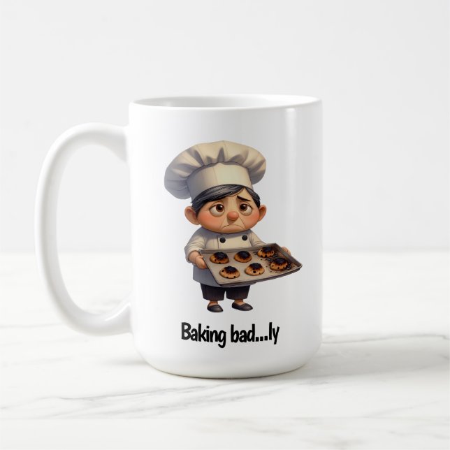 Mug Un chef pâtissier triste au pain brûlé (Gauche)
