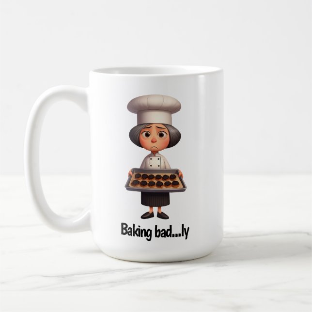 Mug Un chef pâtissier triste au pain brûlé (Gauche)