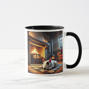 Mug Un chien qui dort au coin du feu.
