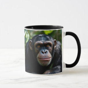 Mug Un chimpanzé te fixe droit dans les yeux.