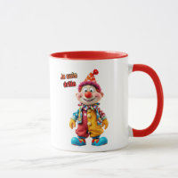 Un clown coloré se croit drôle.