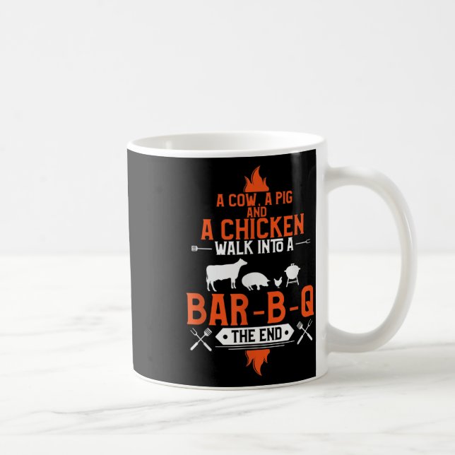 Mug Un Cochon Un Poulet Et Une Vache Drôle Bbq Plaisan (Droite)