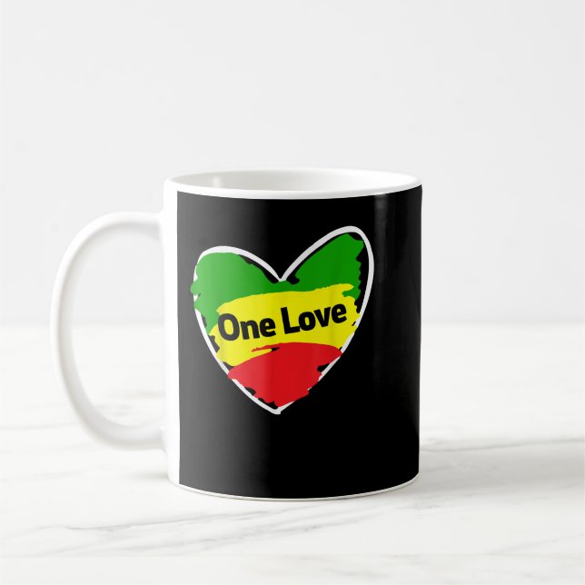 Mug Un coeur d'amour drapeau jamaïcain (Gauche)