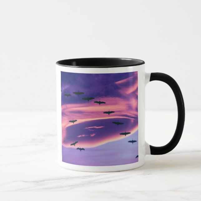 Mug Un composite photographique de grues du Canada en  (Droite)