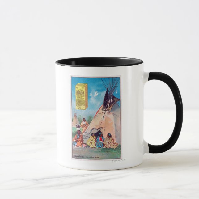 Mug Un Corbeau indien Tepee, Maizena Produit Publicité (Droite)