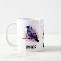 Un Corbeau noir sur une branche