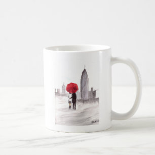Mug Un couple d'amour à New York avec parapluie rouge