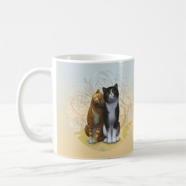 Mug Un couple de chats : l'amour est dans l'air ? tass (Gauche)