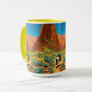 Mug Un Cowboy De Style Tintin Scène vibrante du cany