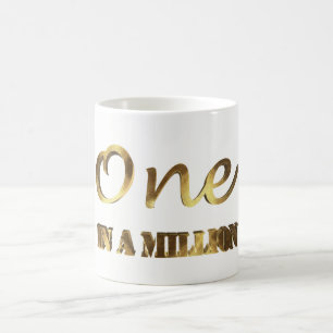 Mug Un dans million de typographie élégante de brun