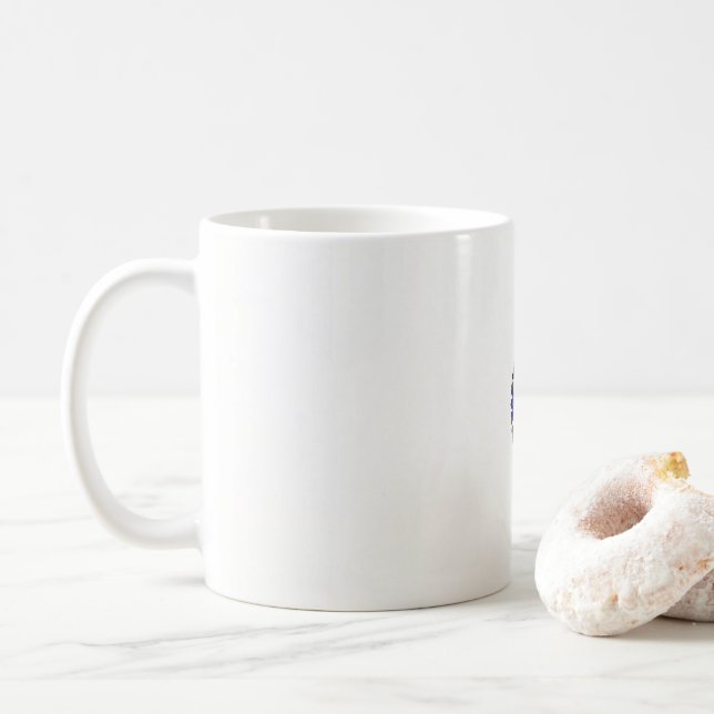 Mug un design de fleur bleue et noire (Avec donut)