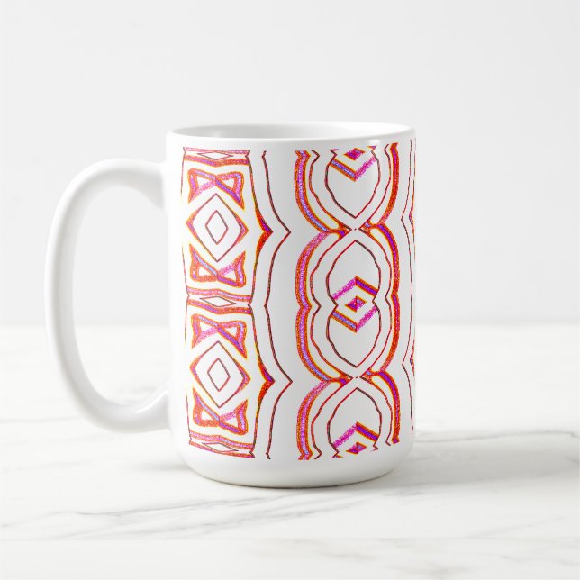Mug Un design de motif transparent rouge et blanc vibr (Gauche)