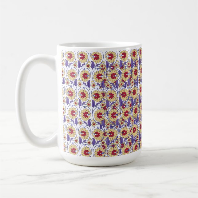 Mug Un design dynamique avec création jaune et orange (Gauche)