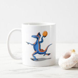 Mug Un Dessin Iguanodon Jouant Au Basket-Ball.