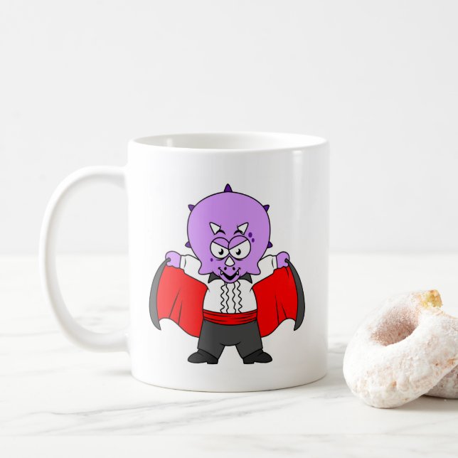 Mug Un Dinosaure De Ceratops Habillé Comme Comte Dracu (Avec donut)