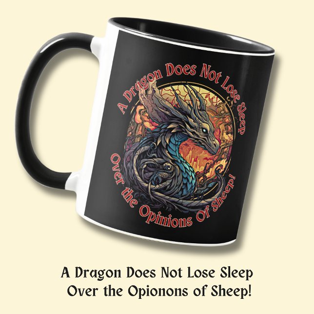 Mug Un Dragon Ne Dort Pas Sur Les Opinions Moutons (Créateur téléchargé)