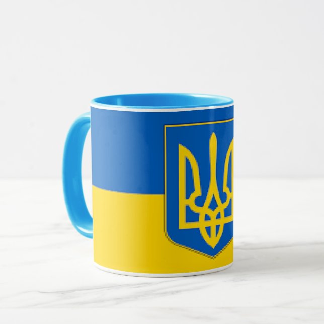 Mug Un Drapeau Élégant Pour L'Ukraine (Devant gauche)