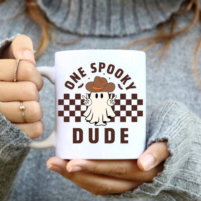 Mug Un Éffrayant garçon Occidental Fantôme d'anniversa (One Spooky Dude Western Cowboy Birthday Boo Ghost Coffee Mug)