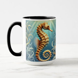 Mug Un élégant hippocampe nageant sous l'eau