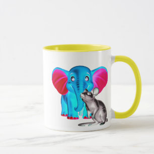 Mug Un éléphant bleu croise une souris.